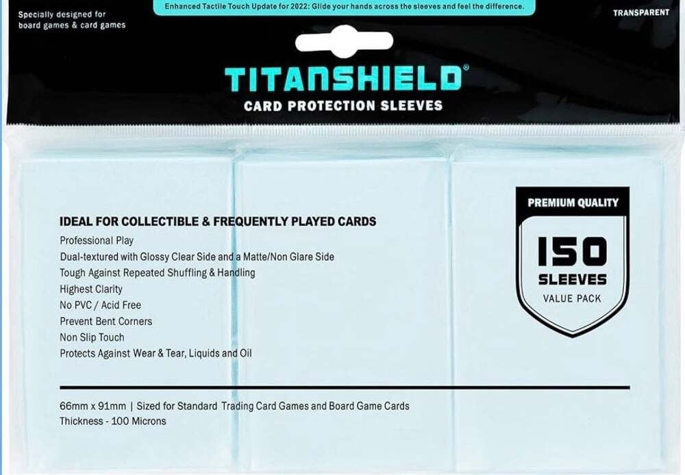 TitanShield 150 Count Standard Size Card Protection Sleeves 66mm‎ x 91mm
